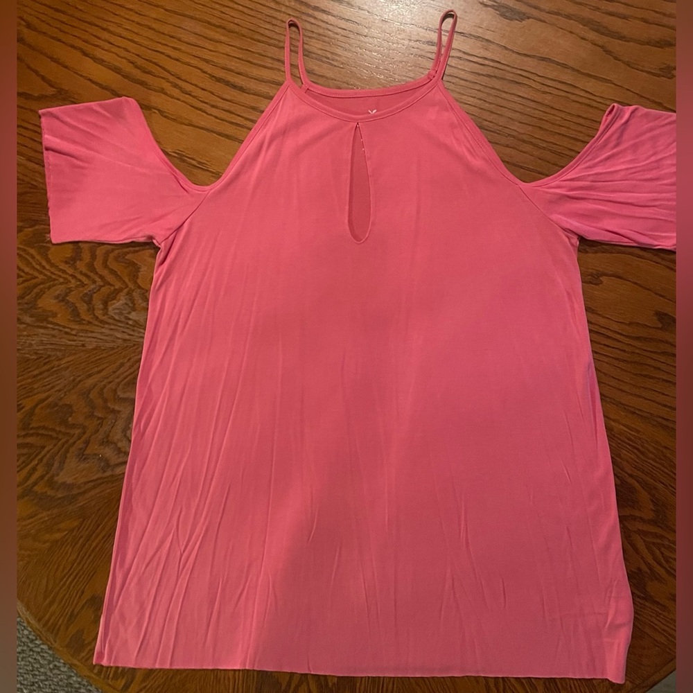 American Eagle Outfitters Pink Cold Shoulder Top
